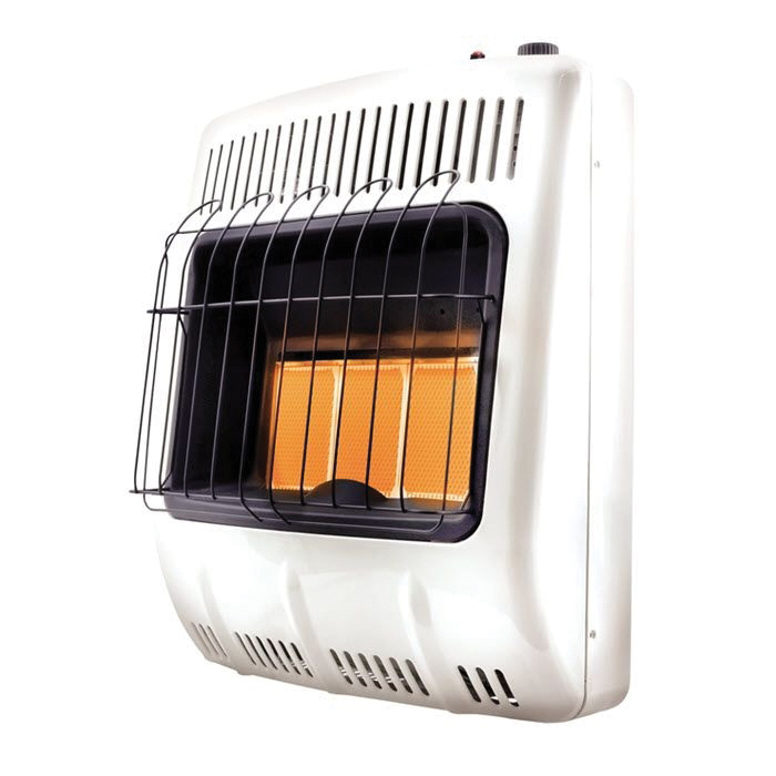 Mr. Heater F299420 Vent-Free Dual-Fuel Radiant Heater, 20 lb Fuel Tank, Natural Gas, Propane, 20,000 Btu/hr BTU, White