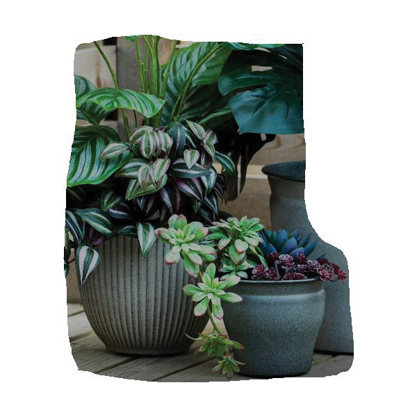 robert allen home & garden MPT02573 Planter, 8 in Dia, 6 in H, Steel, Pearl