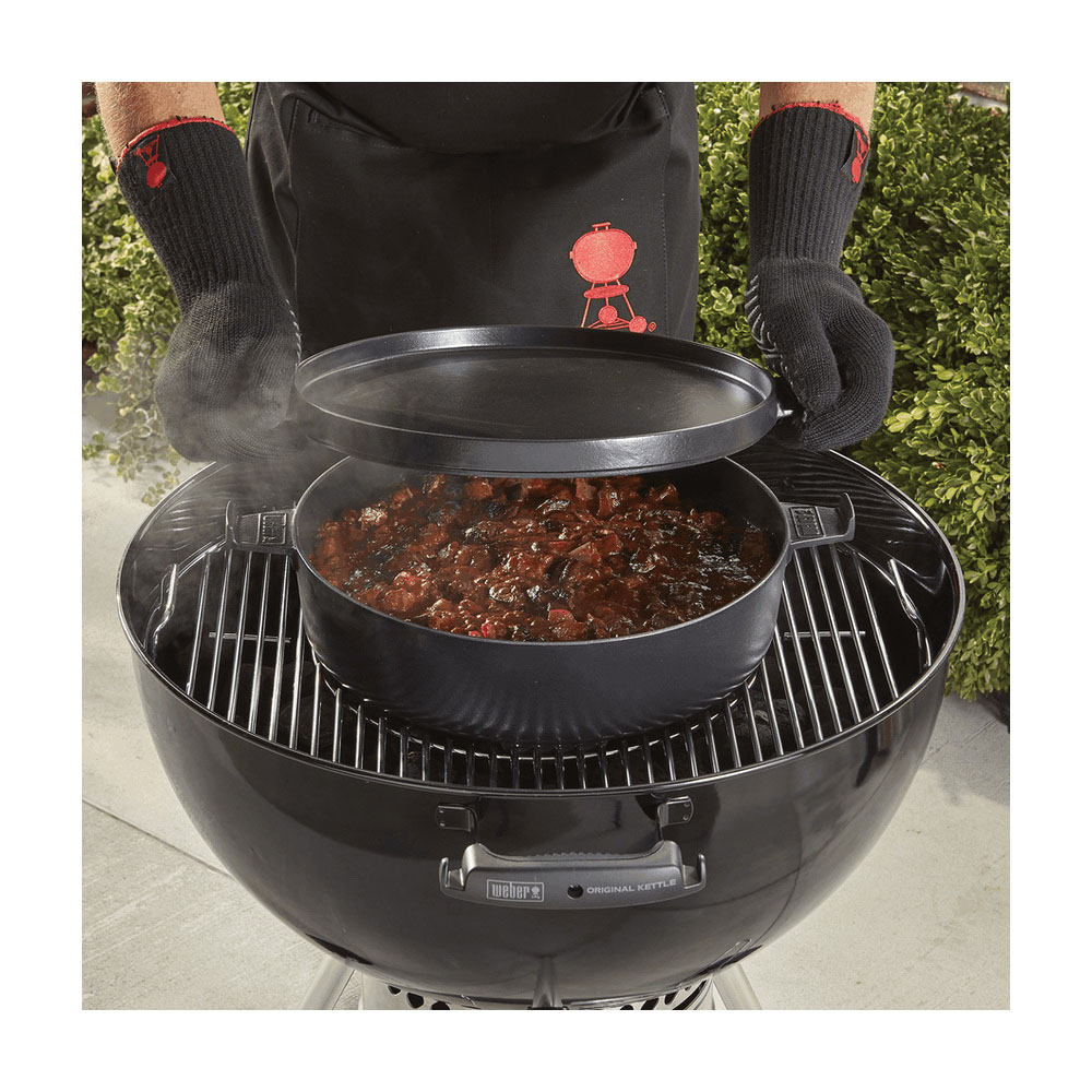 Weber 8859 Dutch Oven, 13.19 in L, 16.68 in W, 7.25 qt Capacity, Cast Iron, Black - 4