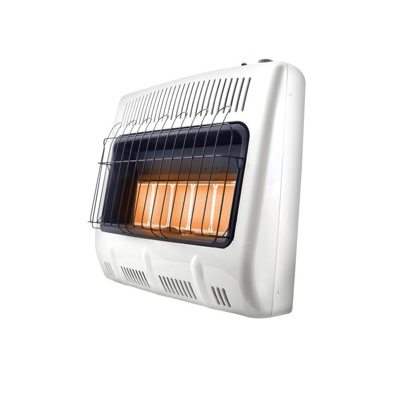 Mr. Heater MHVFDF30RTT Vent-Free Radiant Dual Fuel Heater, 31 in W, 28.37 in H, 30,000 Btu/hr Heating, White