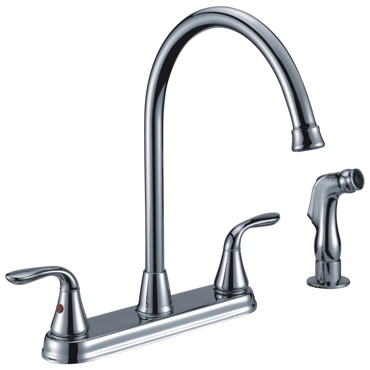 Freendo Faucets Majestic Series 191-7703 Kitchen Faucet, 1.8 gpm, 2-Handle, 4-Faucet Hole, Polished Chrome - 1