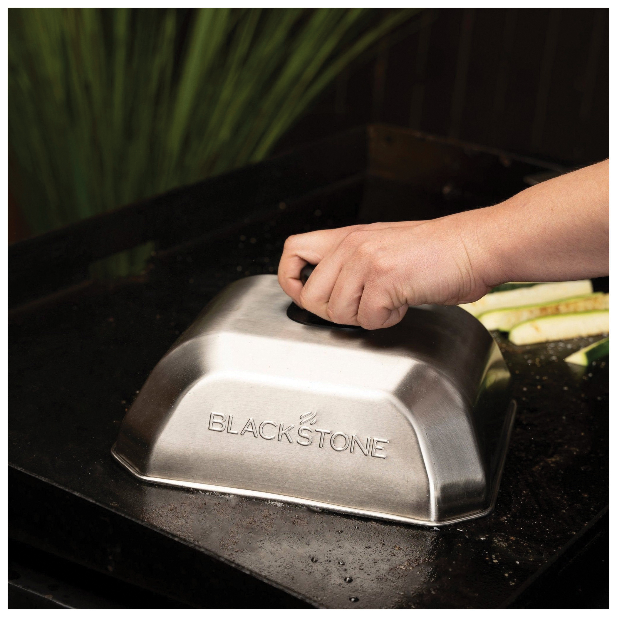 Blackstone 5327 Square Basting Dome, Stainless Steel, Silicone Handle, 10 in OAL - 3