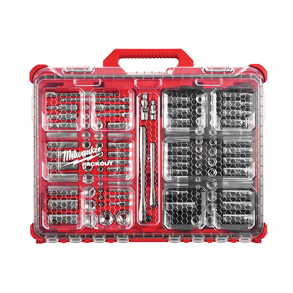 Milwaukee 48-22-9486 Metric/SAE Ratchet and Socket Set, Specifications: 1/4 and 3/8 in Drive - 2