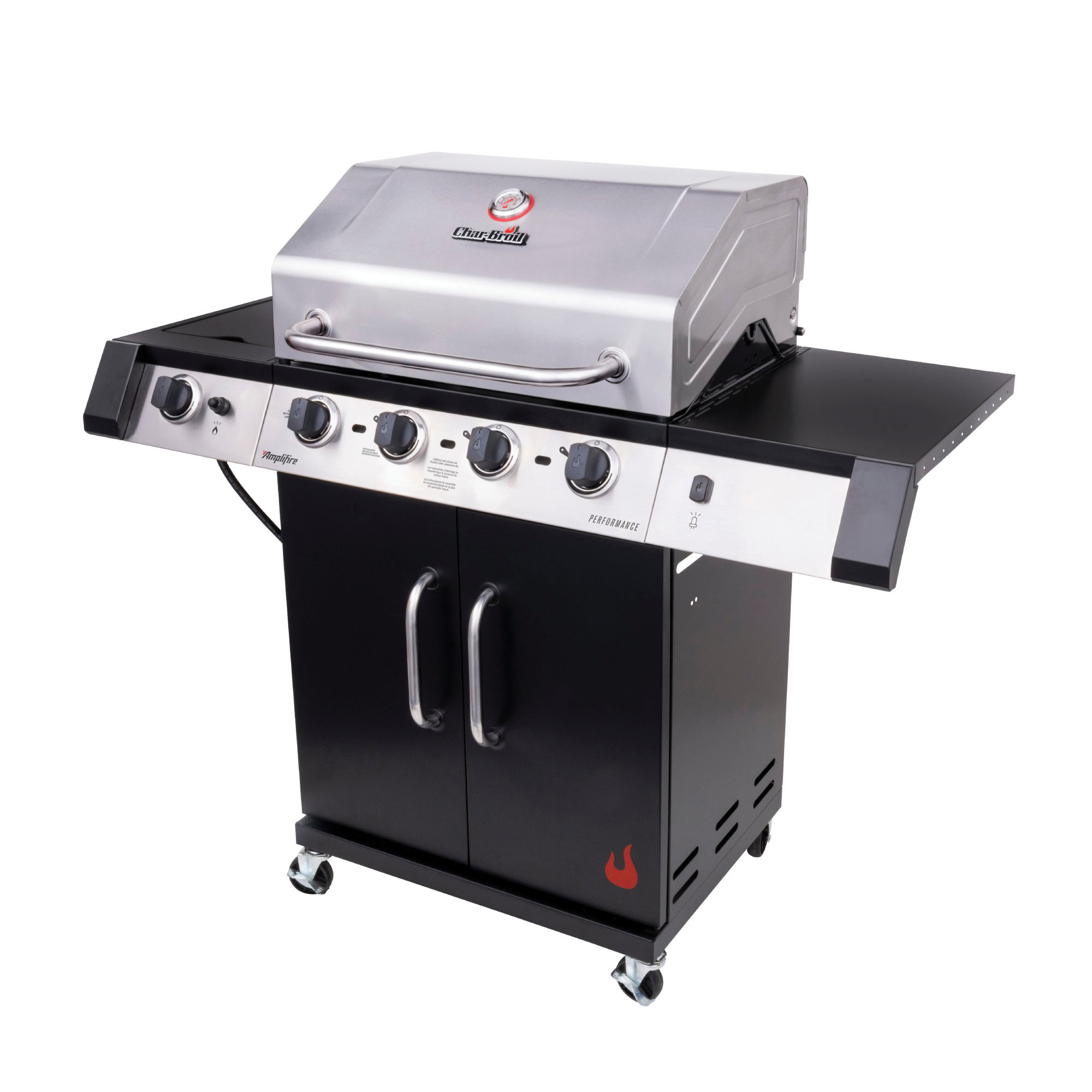 Char-Broil Performance Series 463341021 Gas Grill, 25,000 Btu, Liquid Propane, 4-Burner, Cabinet Storage - 4