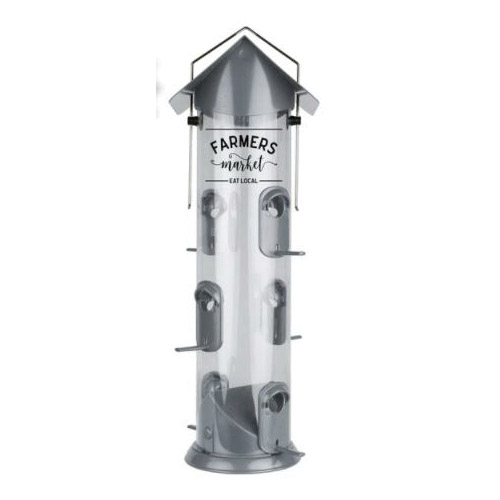 WWWMRS-DECO Tube Bird Feeder, 17 in H, Farmhouse, 2.8 qt