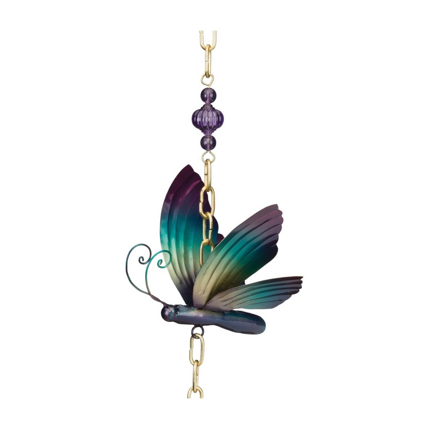 Regal Art & Gift 20518 Garden Bell, Butterfly, Acrylic/Glass/Iron, Gold/Purple