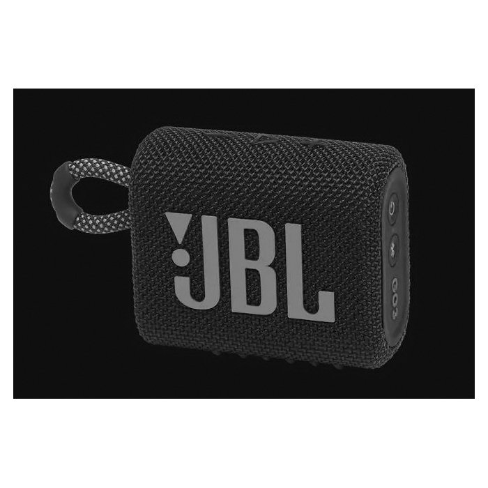 JBL JBLGO3BLKAM Speaker, 110 Hz to 20 kHz, 4.2 W Output, 5.1 Bluetooth, >85 dB SPL, Lithium-Ion Battery, Black - 1