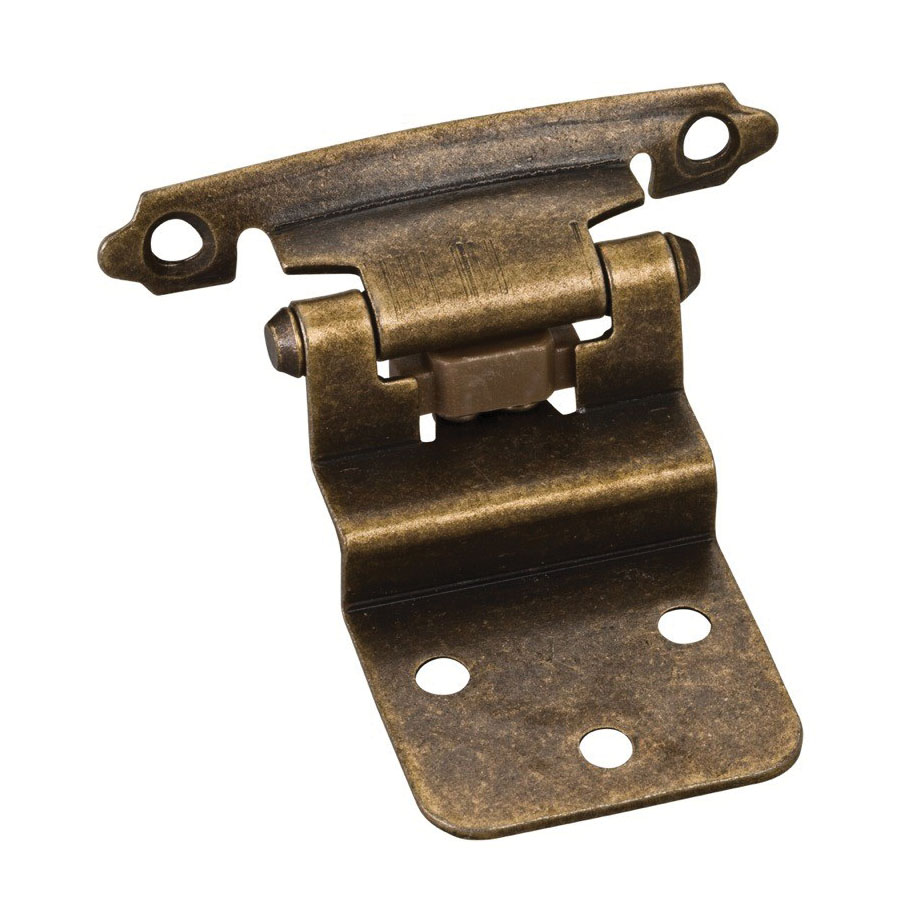 Hardware Resources P5922AB Cabinet Hinge, 0 deg Hinge Opening, 3/8 in Inset, Self-Closing Close, Brushed Antique Brass