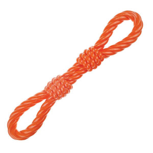 ZD2055 69 Dog Toy, Double Fist Tug, Thermoplastic Rubber, Orange
