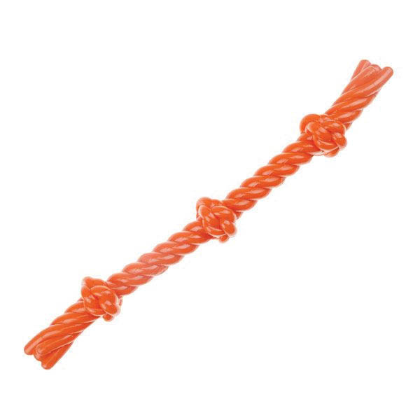 ZD2056 69 Dog Toy, 3-Knot Rope, Thermoplastic Rubber, Orange