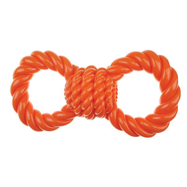 ZD2058 69 Dog Toy, Figure 8, Thermoplastic Rubber, Orange