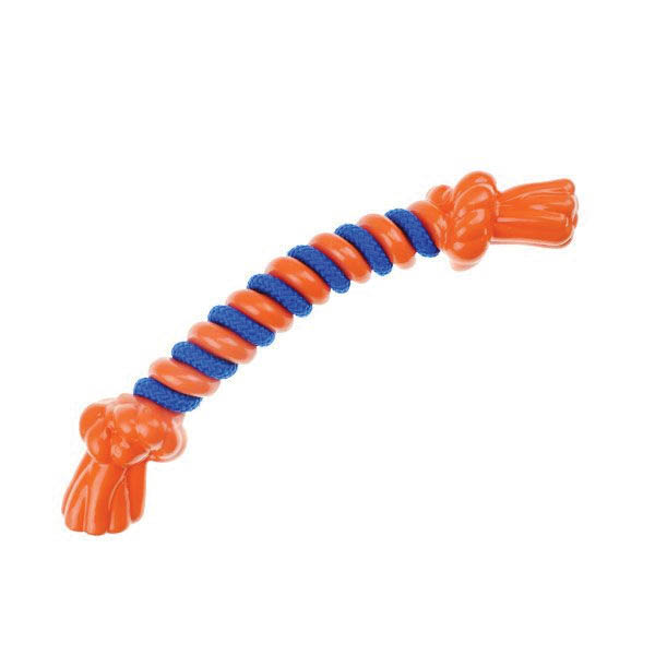 ZD2068 18 69 Dog Toy, L, Rope Bone, Thermoplastic Rubber, Orange
