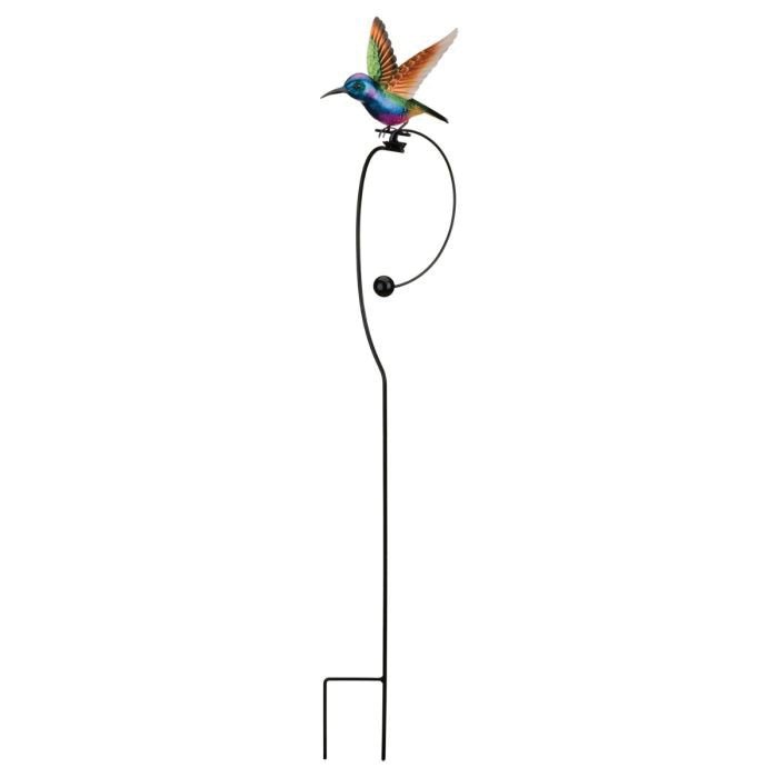 Regal Art & Gift 12955 Garden Stake, 42-3/4 in H, Purple Coronet Rocker Hummingbird, Metal