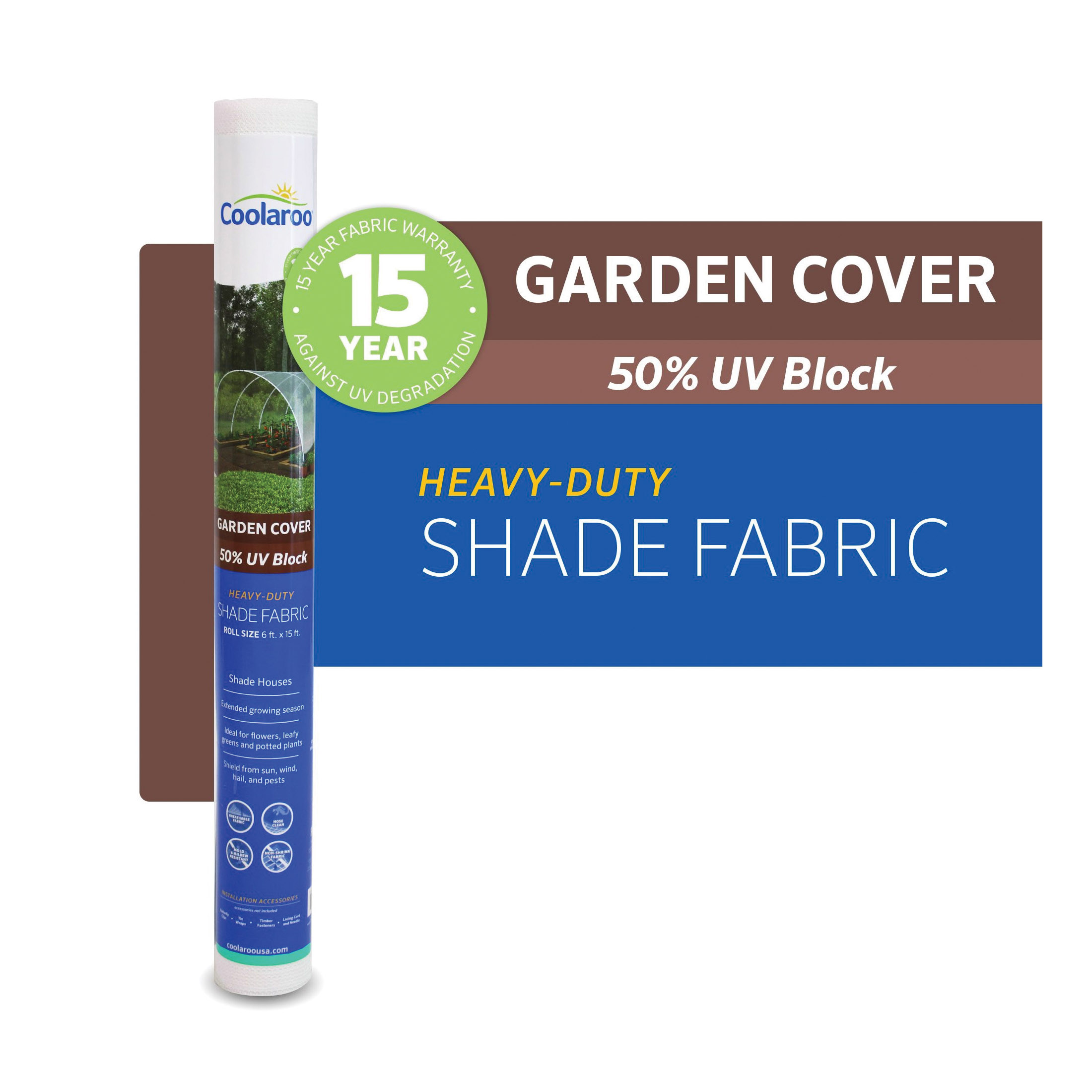 Coolaroo 457969 Series Shade Cloth, 15 ft L, Black Canopy, 6 ft W, HDPE Canopy - 3