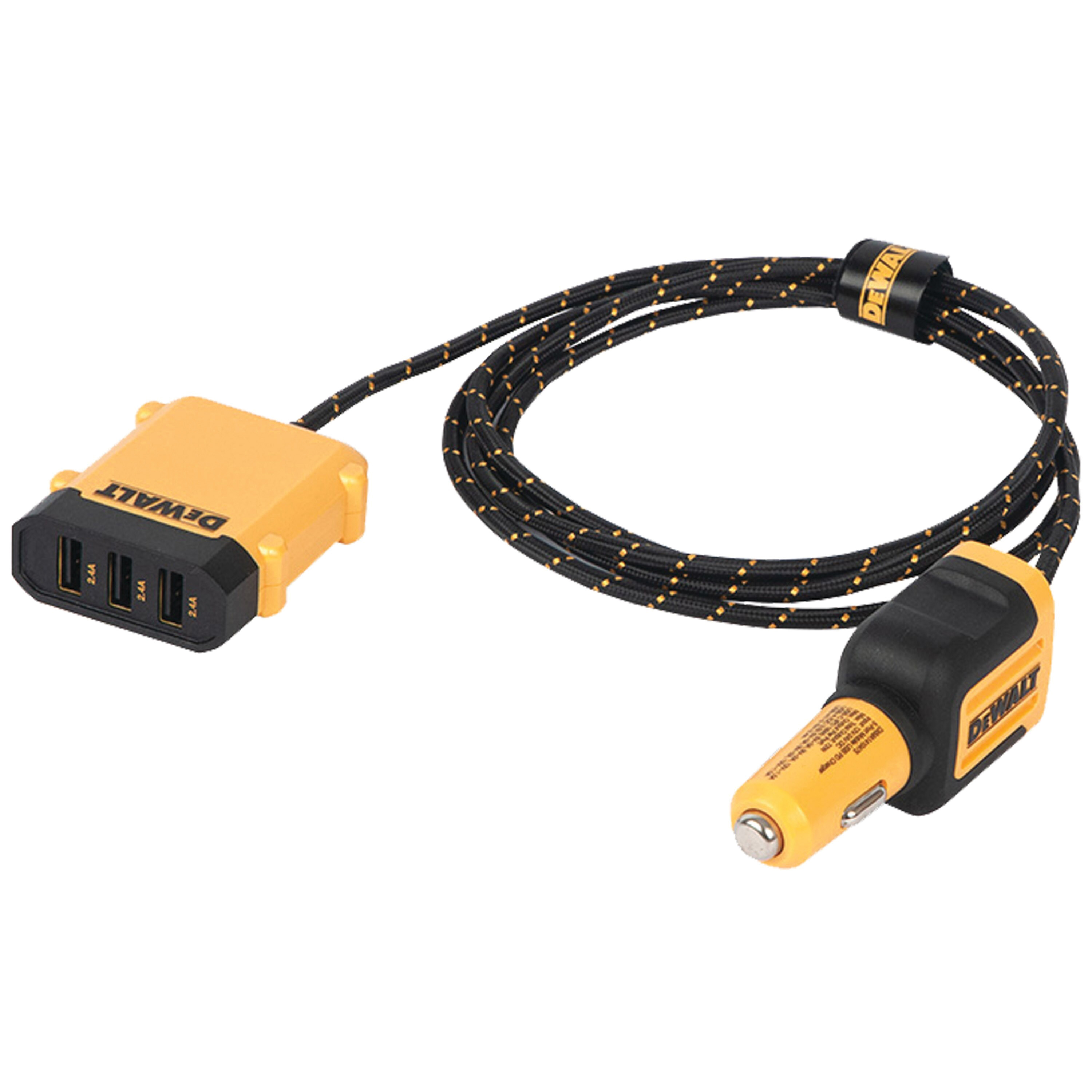 DEWALT DXMA1410475 Front and Back Seat Car Mobile Charger, 5-Output Connection, USB C, USB A Output
