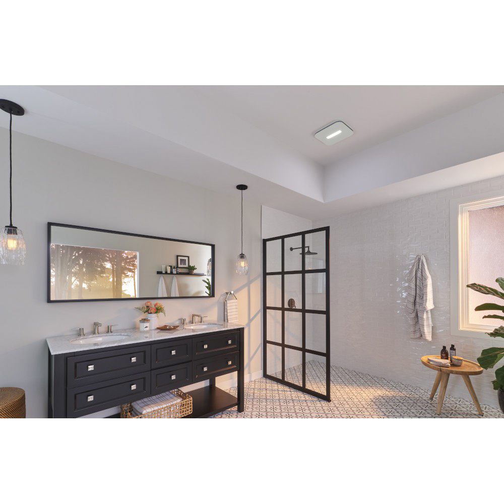 Broan FLEX AE110LK Bathroom Exhaust Fan, 0.3 A, 120 V, 110 cfm Air, 1 sones, LED Lamp, 4 in Duct, White - 2