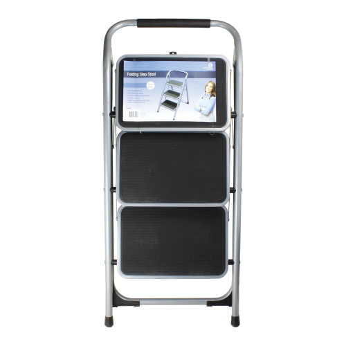 Helping Hand FQ93000 Folding Step Stool with Grip Handle, 3-Step, 200 lb, Steel