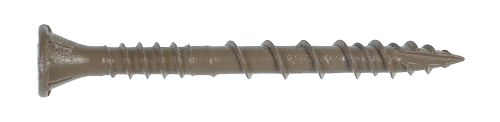 Deck-Drive DSV HCKDSVT212S Screw, #10 Thread, 2-1/2 in L, Ribbed Flat Head, T25 Drive, Steel