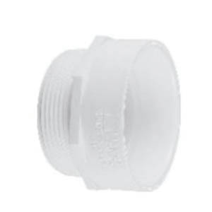 Lesso LP109-040 Pipe Adapter, 4 in, MPT x Hub, PVC, White - 1