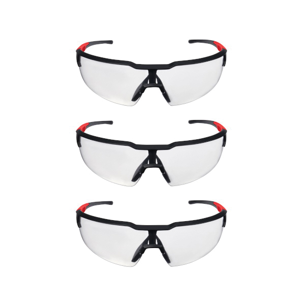 48-73-2052 3-Piece Blister Magnifying Safety Glasses, Anti-Scratch Lens, Polycarbonate Lens, Plastic Frame, 3/PK