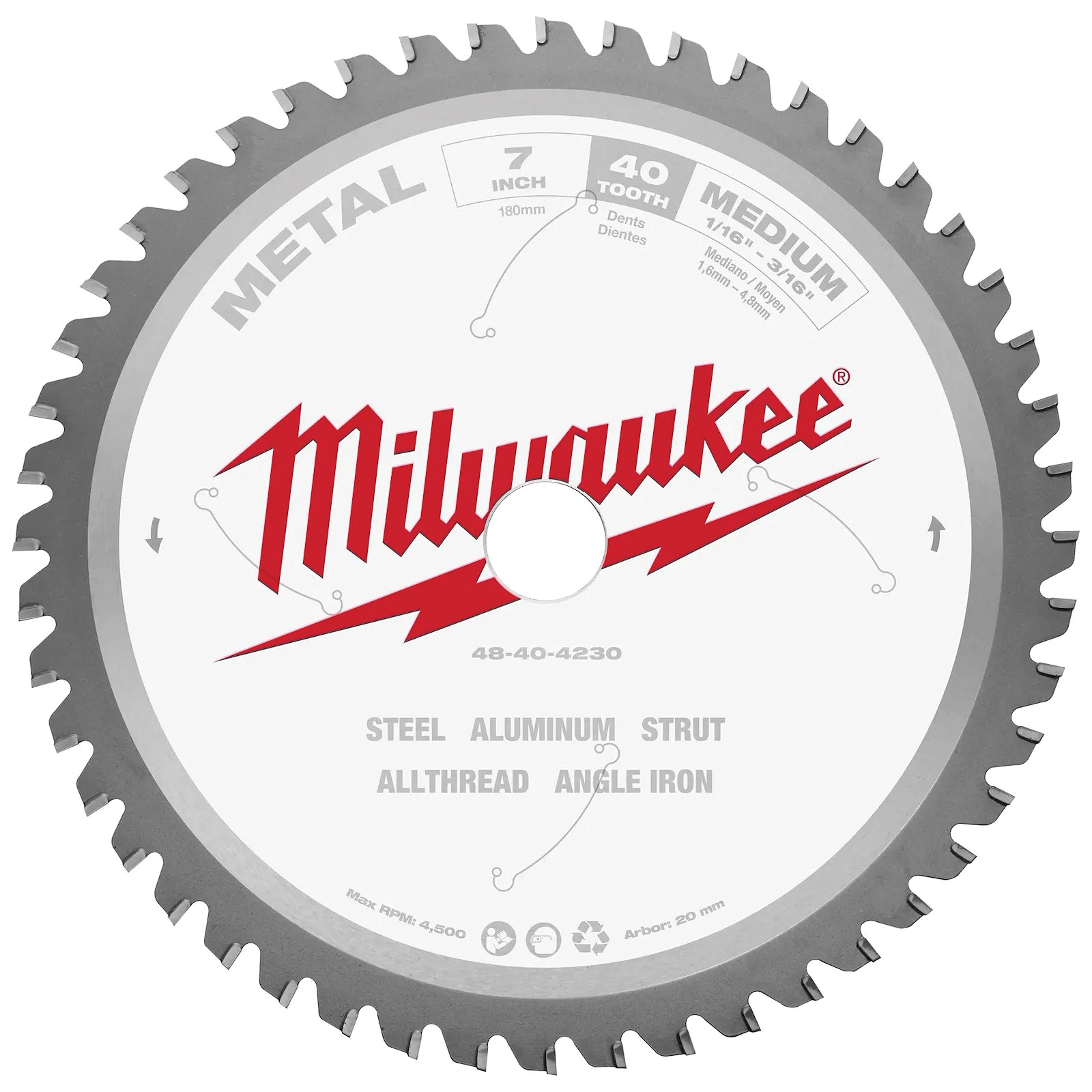 48-40-4265 Circular Saw Blade, Metal, 12 in Dia, 1 in Arbor, 60-Teeth, Carbide Cutting Edge