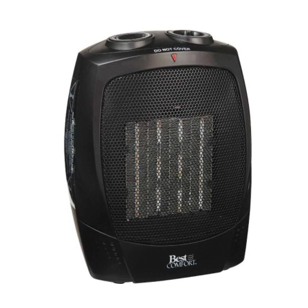 Best Comfort PTC903 Space Heater, 12.5 A, 120 V, 1500 W, 5115 Btu Heating, 150 sq-ft Heating Area, 2-Heat Settings