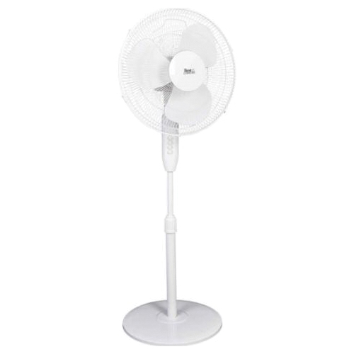 Best Comfort FS40-16JB-W Oscillating Pedestal Fan, 120 V, Plastic Blade, Metal Housing Material, Gray/White
