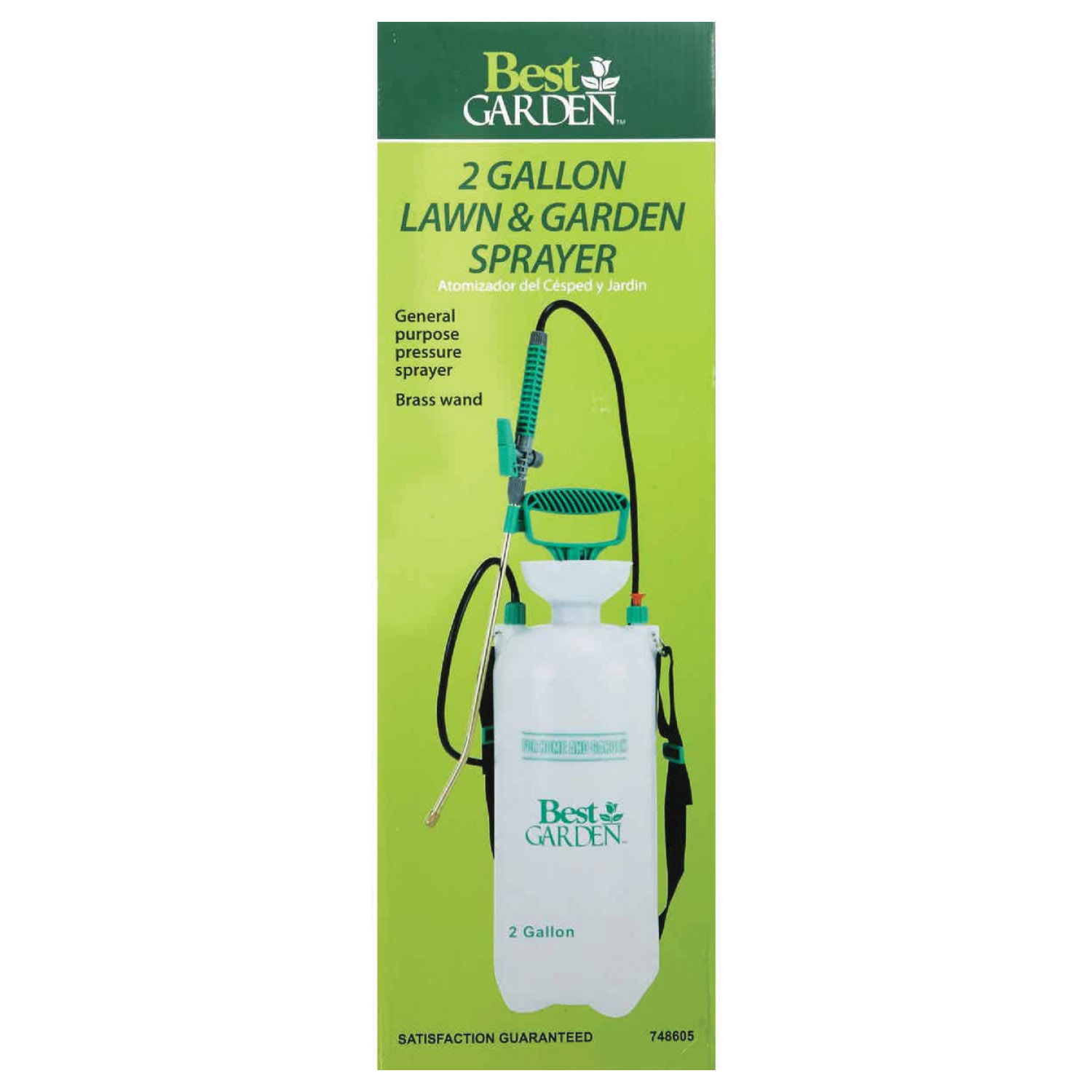 Best GARDEN SX-8B Tank Sprayer, 2 gal Tank, Polyethylene Tank, 53 in L Hose