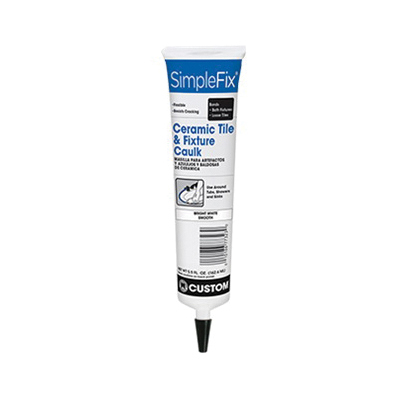 Custom CTFC3815 Ceramic Tile and Fixture Caulk, White, 5.5 oz Tube