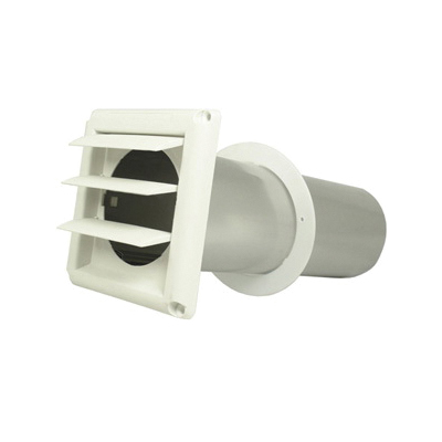 Deflecto Supurr-Vent SVHAW4/18 Louvered Hood with Pipe and Collar, Polypropylene Hood, White Hood