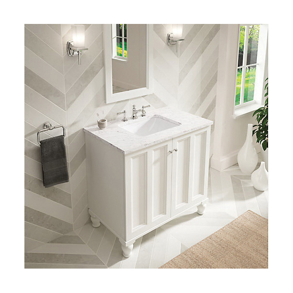 Kohler Caxton Series K-20000-0 Undermount Bathroom Sink, Rectangular Basin, 15-11/16 in OAW, 7-5/16 in OAH, White - 3