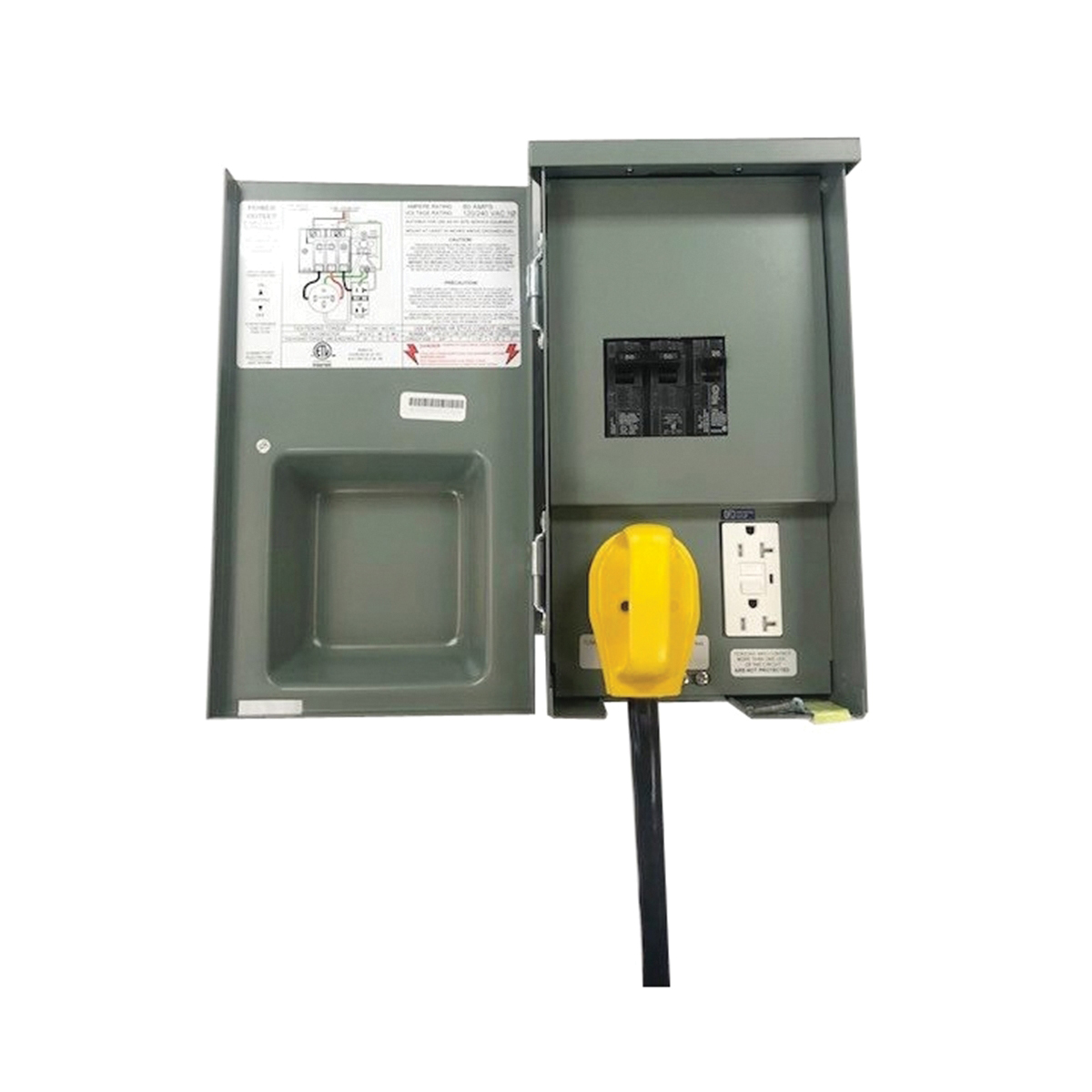 CESMPSC55GRHR RV Panel Power Outlet, 1-Phase, 50 A, 120/240 V, NEMA 3R Enclosure