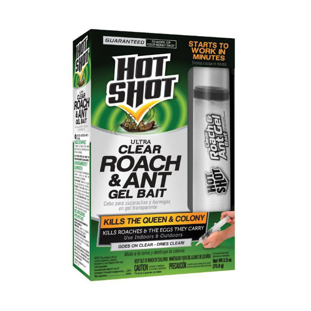 Hot Shot HG-95769 Roach and Ant Gel Bait, Solid, Odorless, 2.5 oz, Bottle