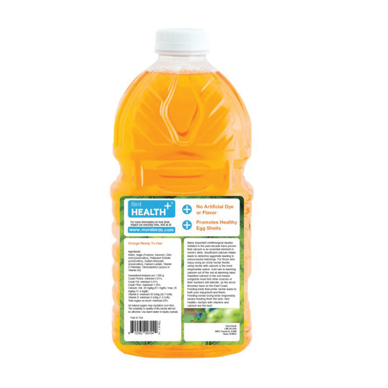 More Birds BIRD HEALTH+ 704 Sugar Nectar, 64 oz, Ready-to-Use, Orange - 2