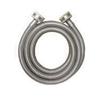 Lasco 16-1808 Braided Washing Machine Hose, 3/4 in Inlet, Female Hose Thread Inlet, 3/4 in Outlet, 6 ft L