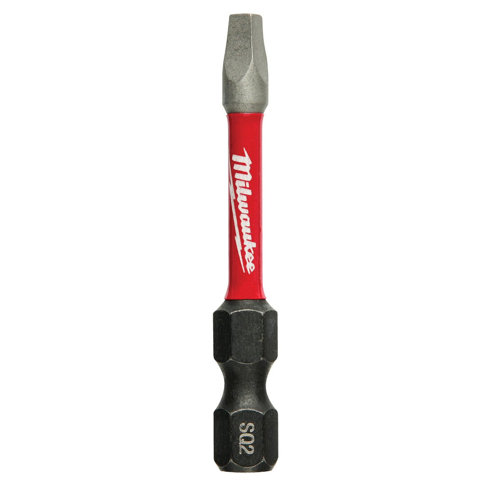 Impact Power Bit, Milwaukee, SHOCKWAVE Impact Duty, #2 Drive, Square Drive, Hex Shank, 2 in L, Steel - 1