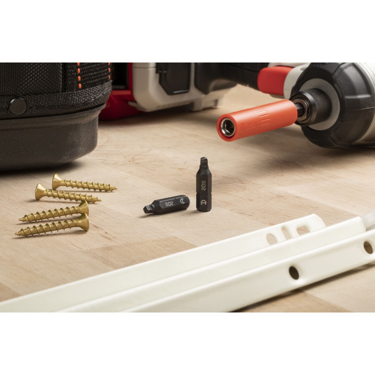 Crescent APEX CAB1SQ2-2 Insert Bit, #2 Drive, Square Drive, 1/4 in Shank, Hex Shank, 1 in L, Steel - 5