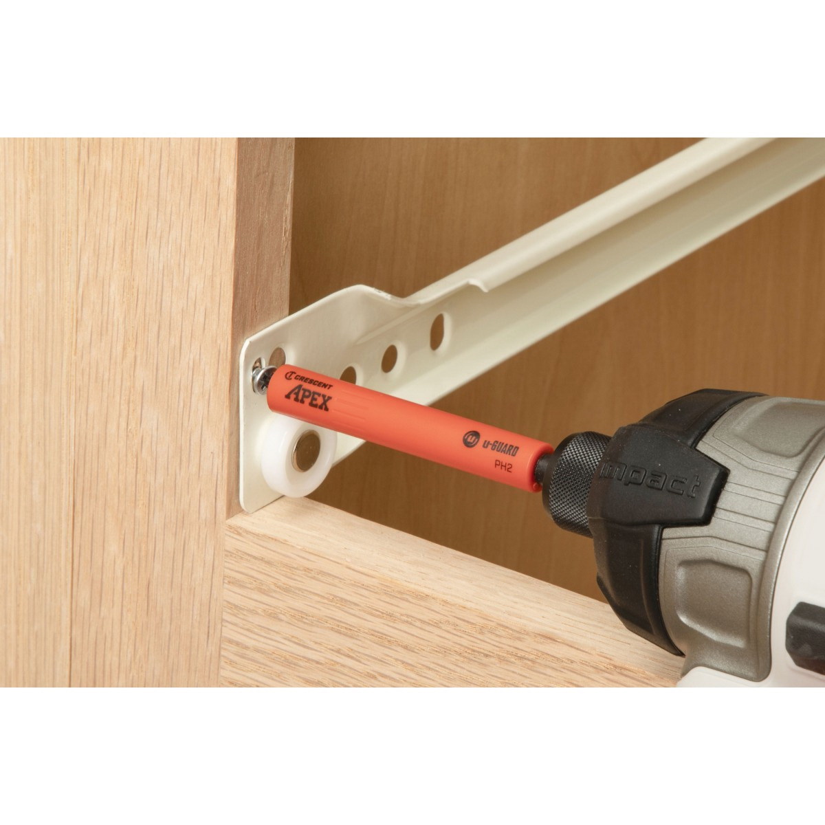 Crescent APEX u-GUARD CAUGB3BPH2 Covered Impact Power Bit, #2 Drive, Phillips Drive, 1/4 in Shank, Hex Shank, Steel - 5