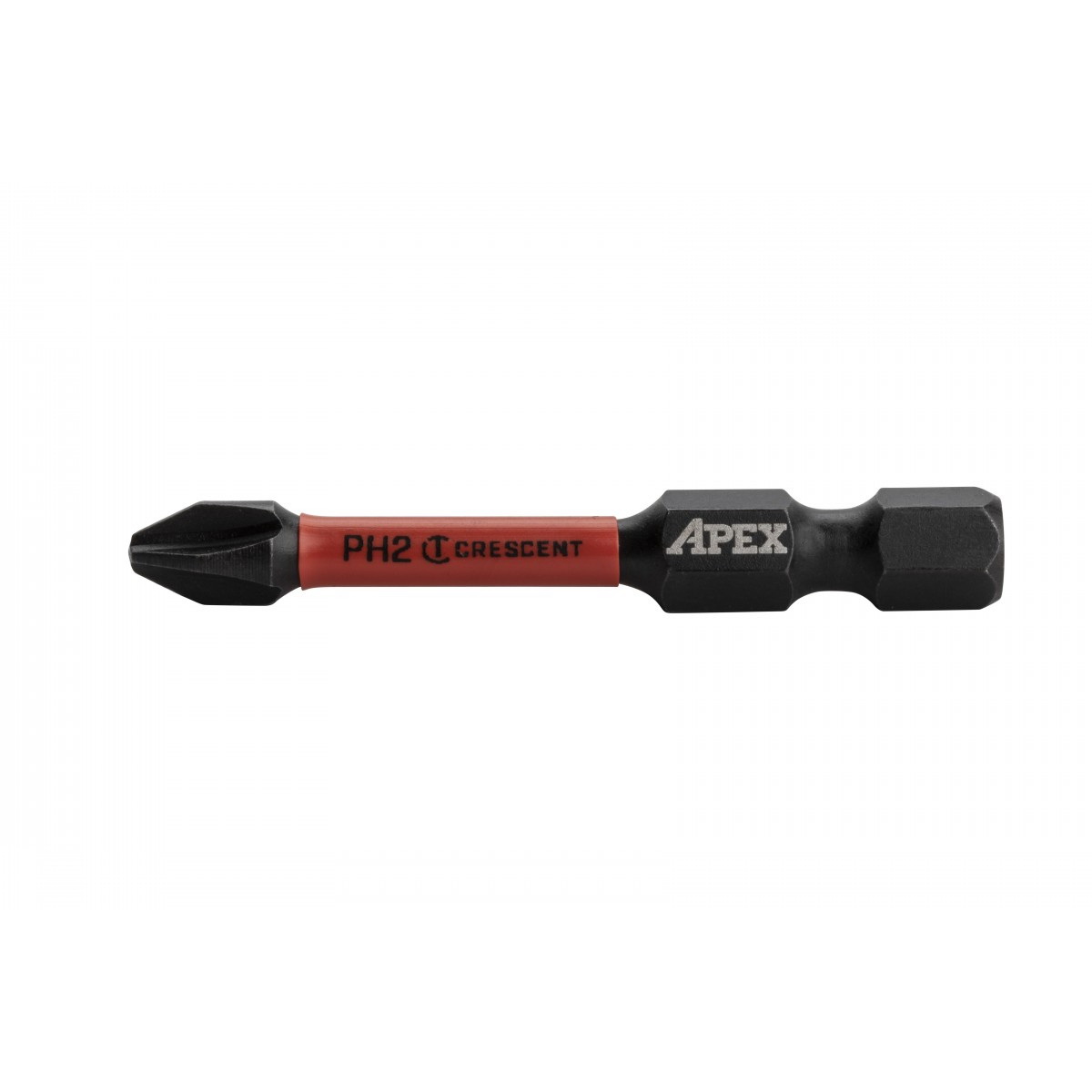Crescent APEX Vortex CAVB2PH2-2 Impact Power Bit, #2 Drive, Phillips Drive, 1/4 in Shank, Hex Shank, 2 in L, Steel - 1
