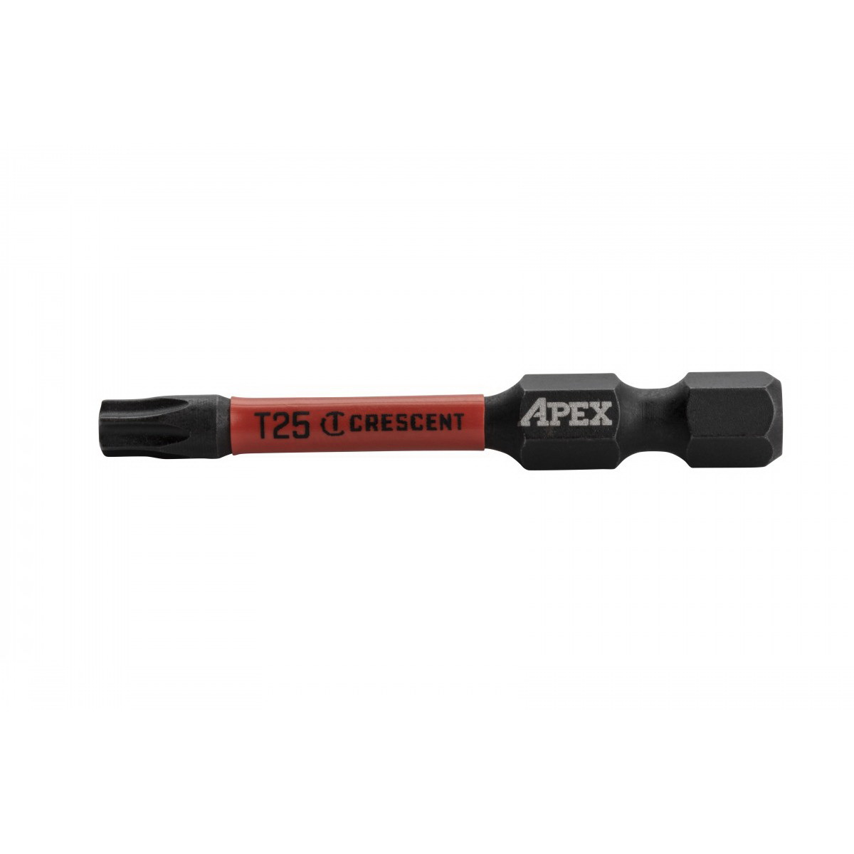 Crescent APEX Vortex CAVB2T25-2 Impact Power Bit, T25 Drive, Torx Drive, 1/4 in Shank, Hex Shank, 2 in L, Steel - 1