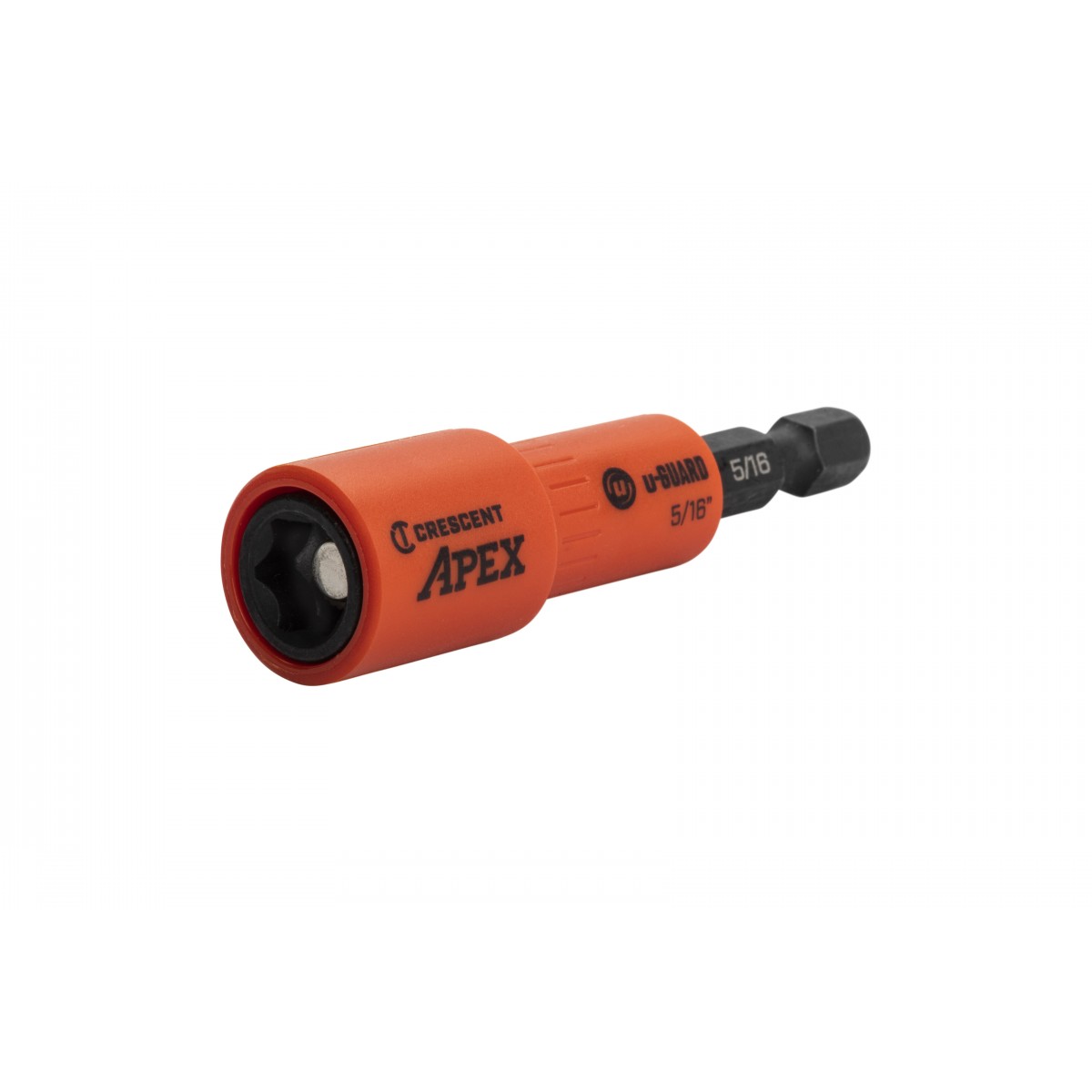 Crescent APEX u-GUARD CAUGN2DHX20 Covered Magnetic Nutsetter, 5/16 in Drive, 2.56 in L, Hex Shank