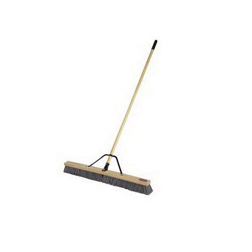 2040044 Heavy-Duty Push Broom, 37 in Sweep Face, 3 in L Trim, Synthetic Polypropylene Bristle, 62 in L
