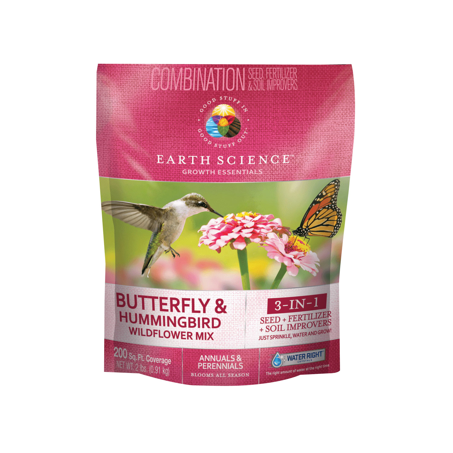 Earth Science 12138-6 Butterfly and Hummingbird Wildflower Mix, 2 lb
