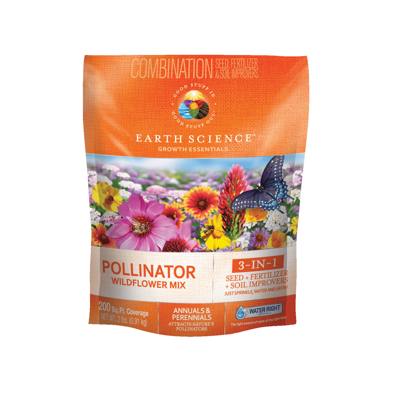 Earth Science 12136-6 Pollinator Wildflower Mix, 2 lb