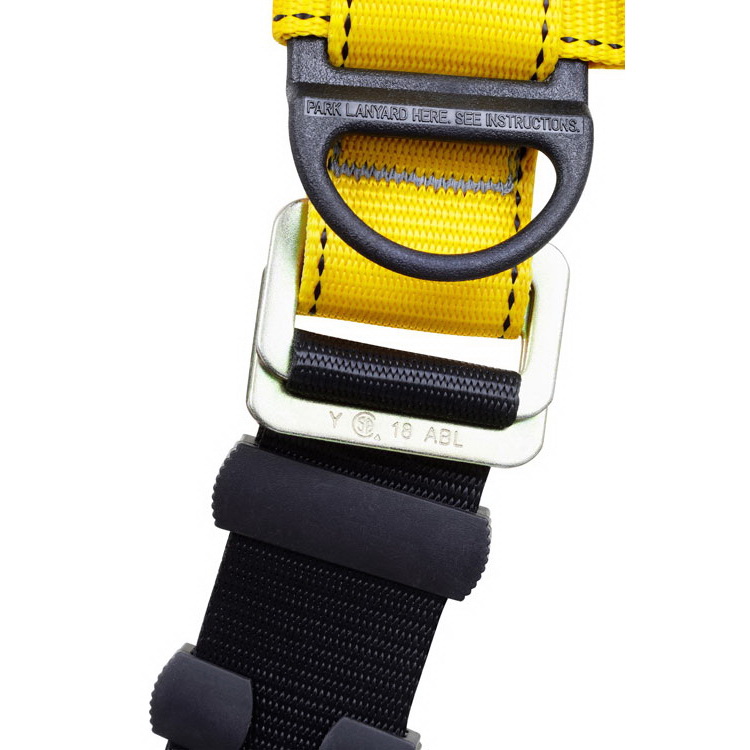 Guardian Fall Protection 37002 Full Body Harness, XL/2XL, 130 to 420 lb, Polyester Webbing, Black/Yellow - 3
