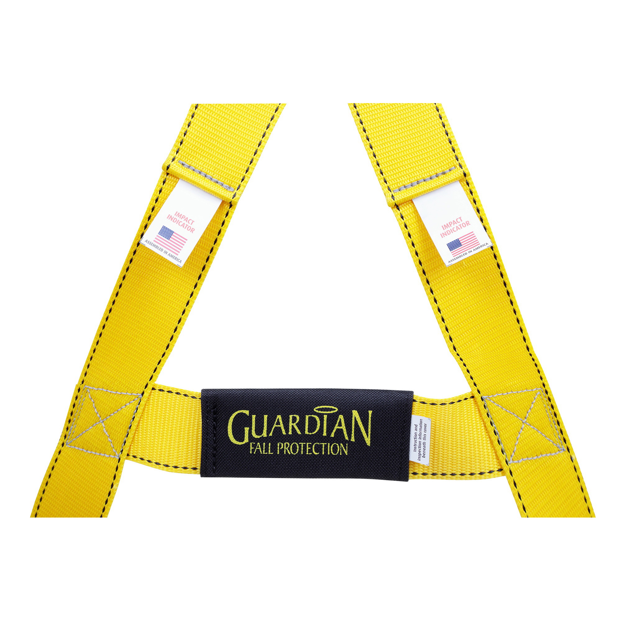 Guardian Fall Protection 37002 Full Body Harness, XL/2XL, 130 to 420 lb, Polyester Webbing, Black/Yellow - 5