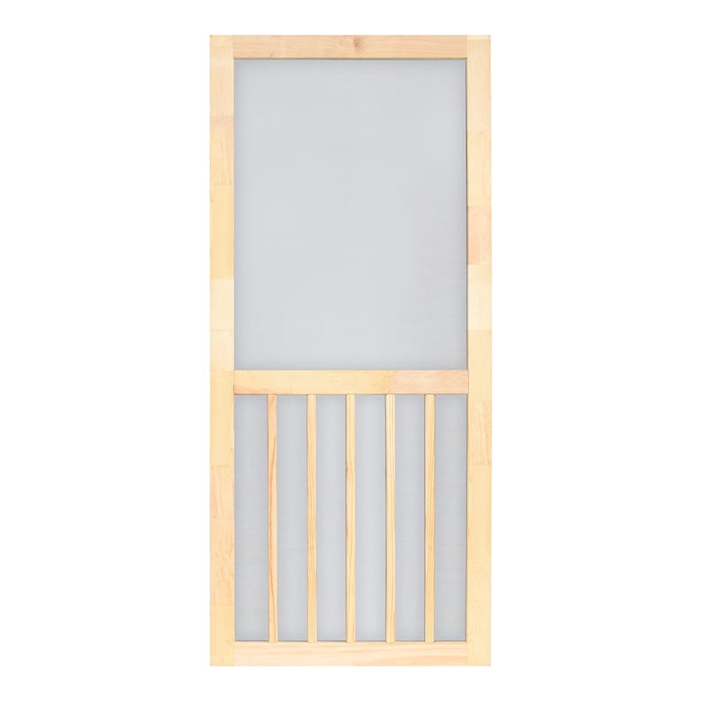 W5BAR30 5-Bar Screen Door, 30 in W, 80 in H, Full View, Removable Screen, Wood, Multi-Color