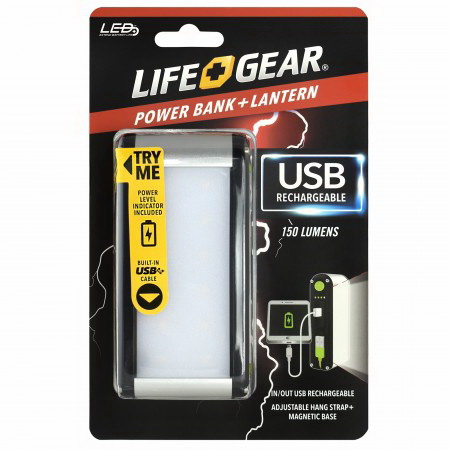 Dorcy 41-3781 Rechargeable Power Bank and Lantern, 2600 mAh, 150 Lumens, 4 hr Max Runtime, Assorted - 5