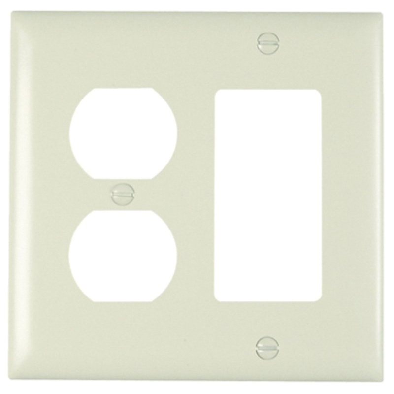 TP826LACC12 Wallplate, 4-3/4 in L, 4.6875 in W, 2 -Gang, Nylon, Light Almond