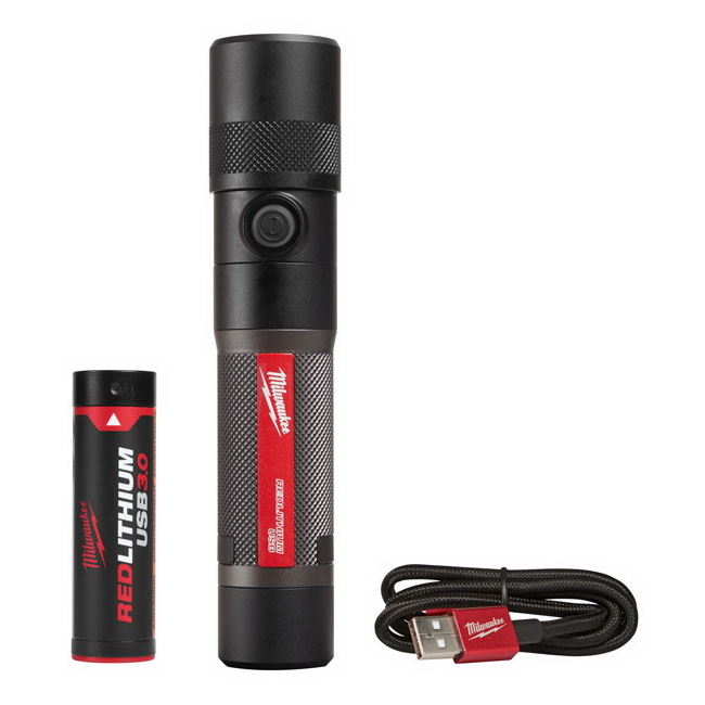 2160-21 USB Rechargeable Compact Flashlight, 3 Ah, Lithium-Ion Battery, LED Lamp, Bulls Eye/Flood/Spot Beam